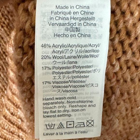 Madewell Pointelle Bubble-Sleeve Pullover Sweater in Marled Acorn Brown Small - Picture 12 of 14